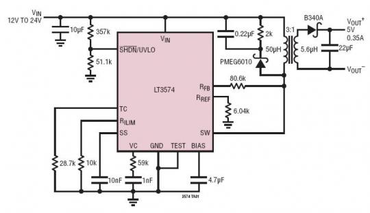 12V~24Vin  5Vout/350mA Ƭʽͷʽת (޹)