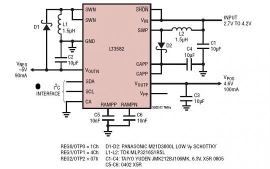 2.7V~4.2V  -5V/90mA  4.6V/100mA AMOLED Դ