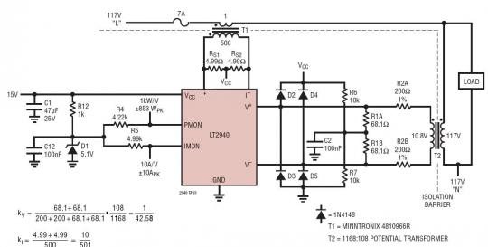 Fully Isolated AC Power and Current Monitor