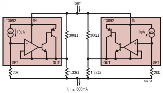 Parallel Current Sources For Higher Current 300mA Output