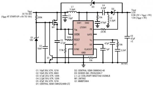 뷶Χ3.3V SEPIC ת 3V  36V ĵѹΧ (䳵)