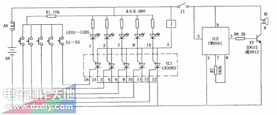 CA3083��CW9561���ɵ���·����������Touch alarm